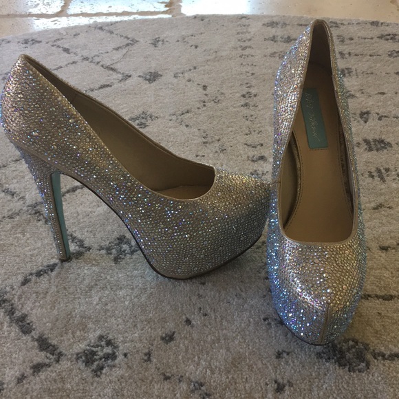 {Betsy Johnson} Blue SB-Wish Rhinestone Platforms - Picture 4 of 6